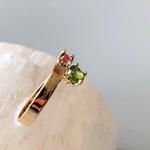 Pink and Green Maine Tourmaline 14KY Ring
