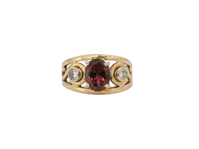 Rubellite Ring with Diamond Accents