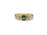 Diamond Accented Green Tourmaline Ring