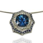 Montana Blue Sapphire and Diamond Pendant by Katzenbach Designs