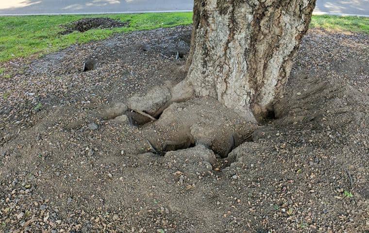 Professional Ground Squirrel Control ground squirrel damage around tree in sonoma ca