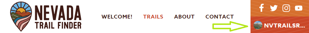 On desktop, click on your name in the upper right corner to access the My Trails menu.