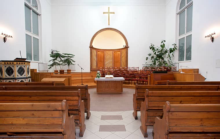the interior of a church in shawnee kansas