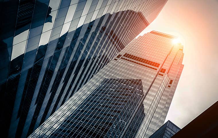 All Clear Pest Control Offers Extensive Commercial Services office buildings seen from below in gilbert arizona