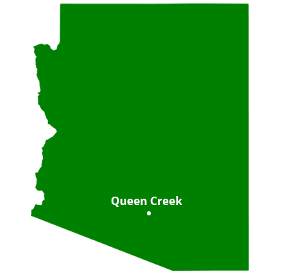 where we service map of arizona featuring queen creek
