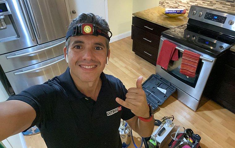 technician in kitchen