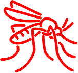 Mosquito Control white mosquito icon