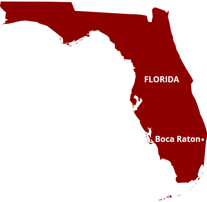 We Service Boca Raton & Southeast Florida where we service map of florida featuring boca raton