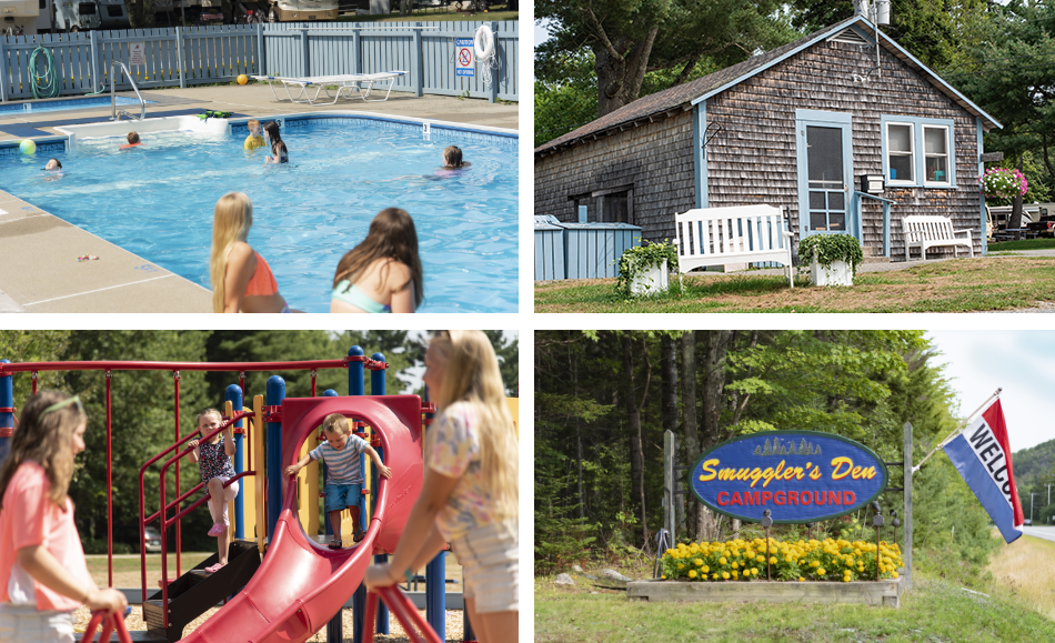Stay At Smuggler's Den Campground & Enjoy Our Amenities swimming pool, playground, island explorer bus stop at smuggler's den