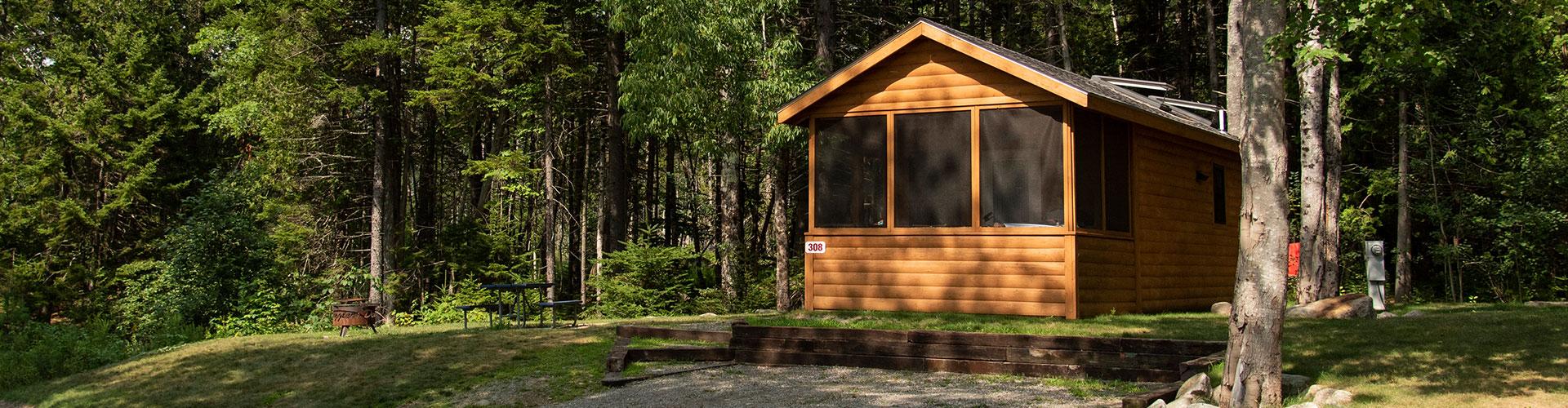 Rustic and Deluxe Camp Cabins & RVs For Rent On Mount Desert Island