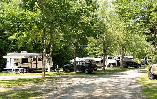 Smuggler's Den Campground RV Campsites shady rv campsites near acadia national park