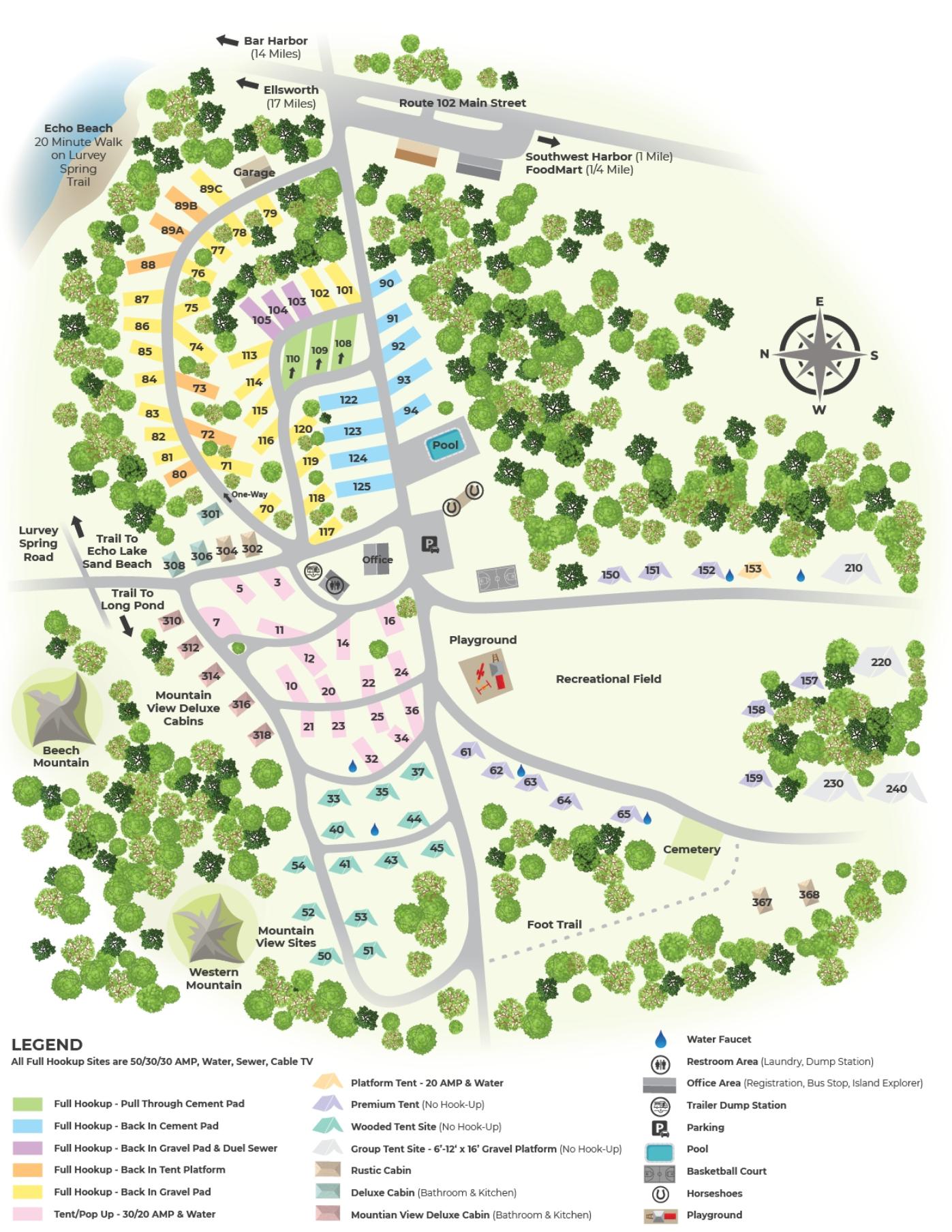 View Our Campsites smugglers den campground map
