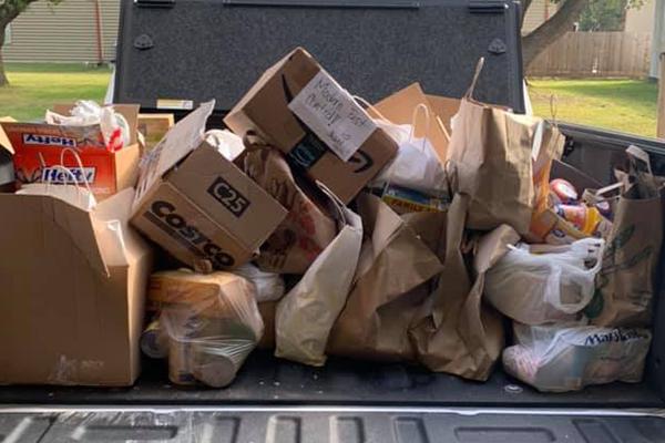 lots of food collected for a food drive
