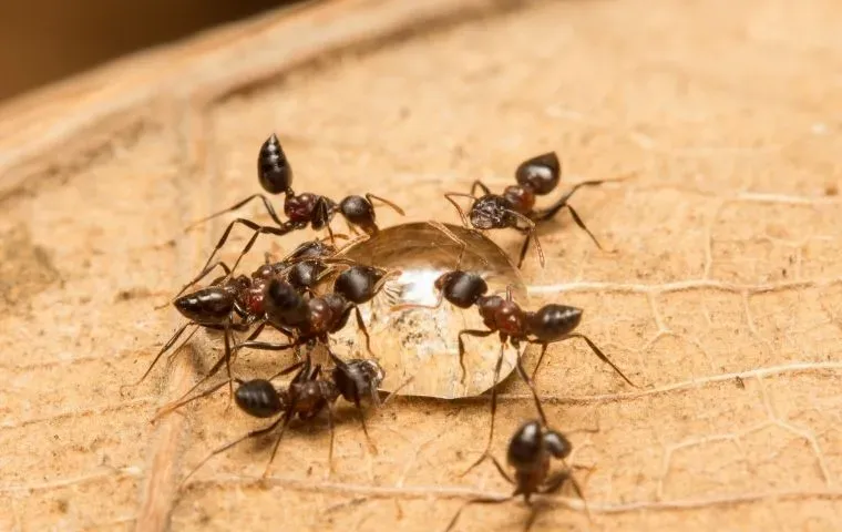 acrobat ants eating some ant gel bait