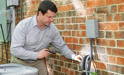 technician outside of home