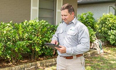 technician outside of home