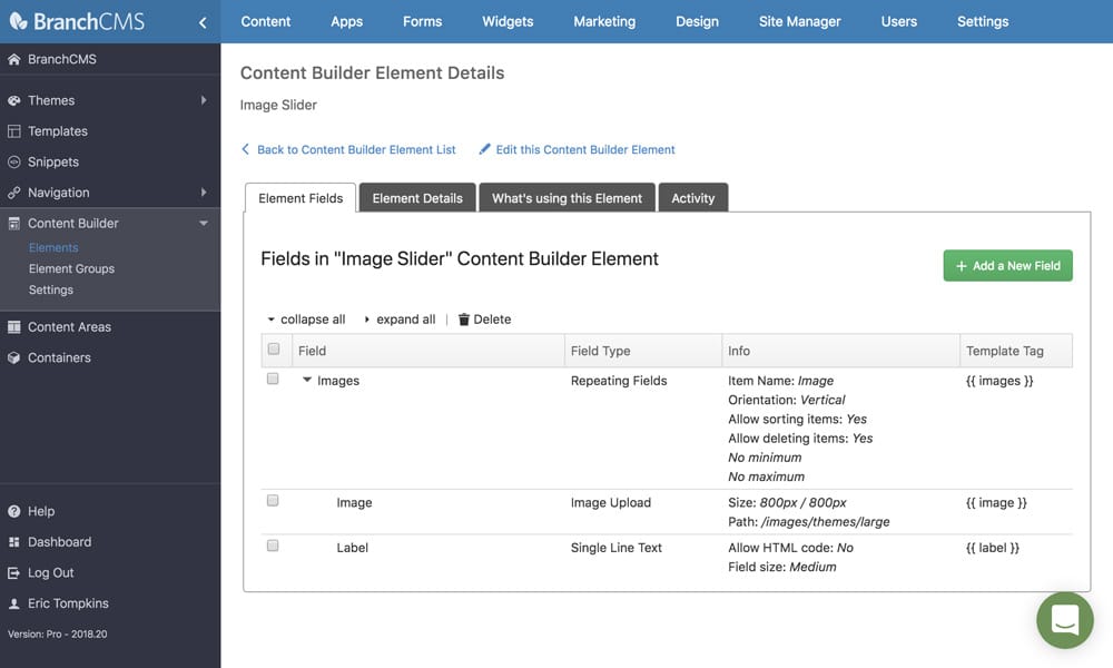 Custom content builder attributes