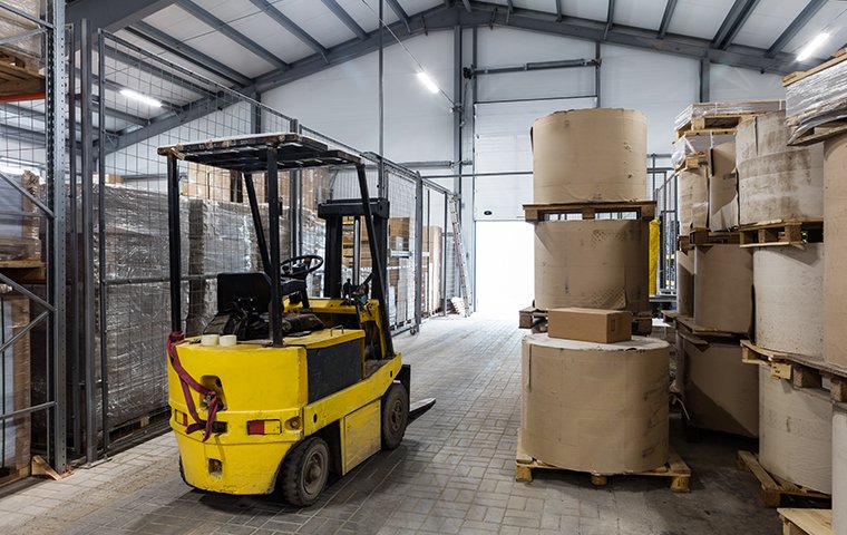 forklift in a warehouse