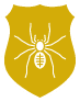 spider image on yellow shield