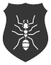 ant image on black shield