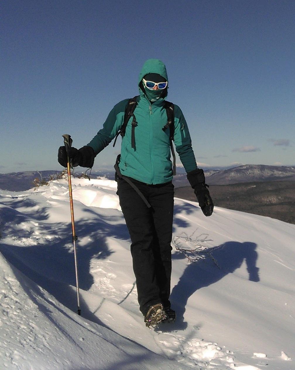 Extra layers (and mini-crampons) are especially important when your destination is exposed to the wind, like a summit, ridge or viewpoint.