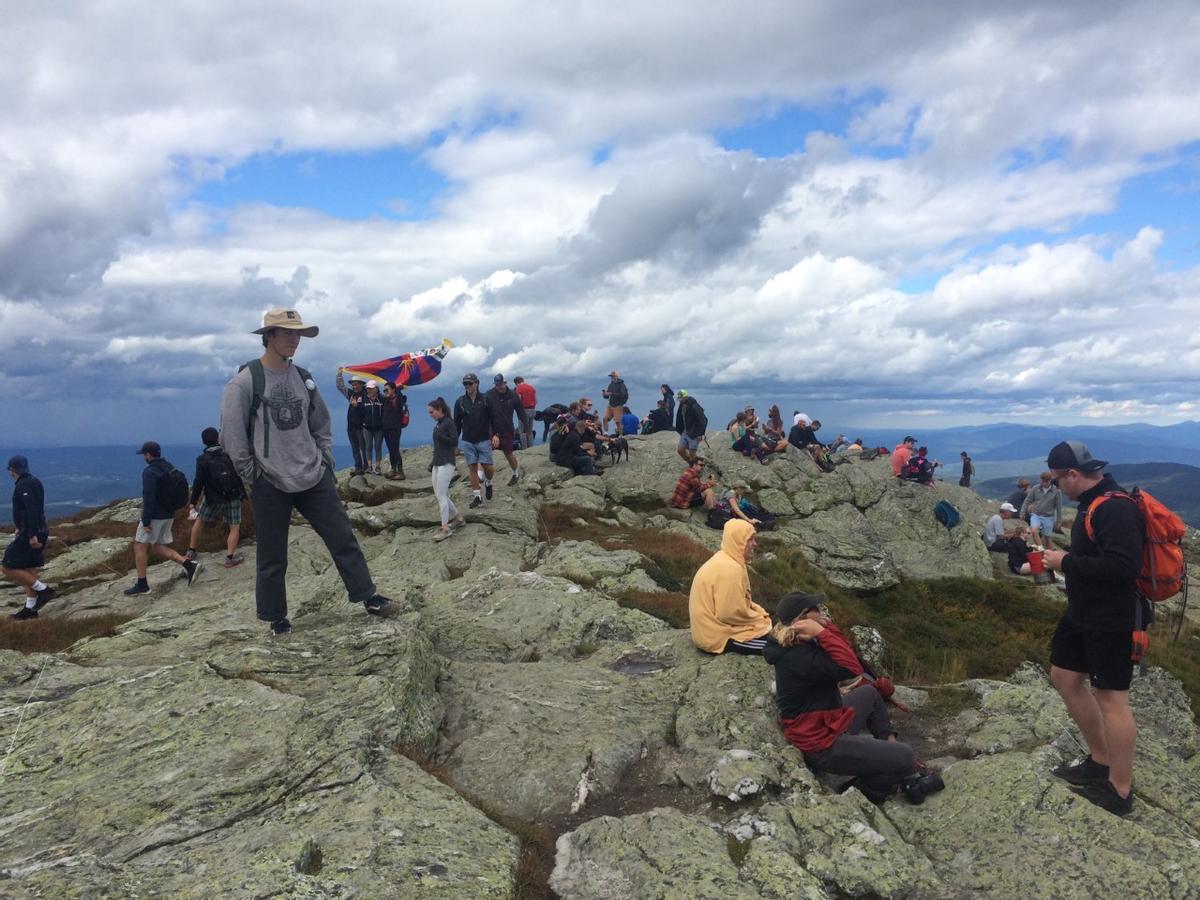 A busy day on Mt. Mansfield. Photo credit: Michael Dillon, Green Mountain Club