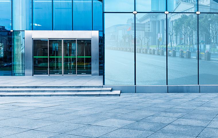 the exterior of an office building