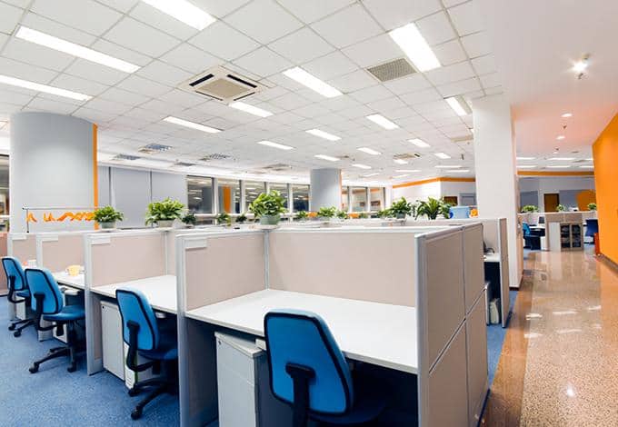 the interior of a long island office without employees
