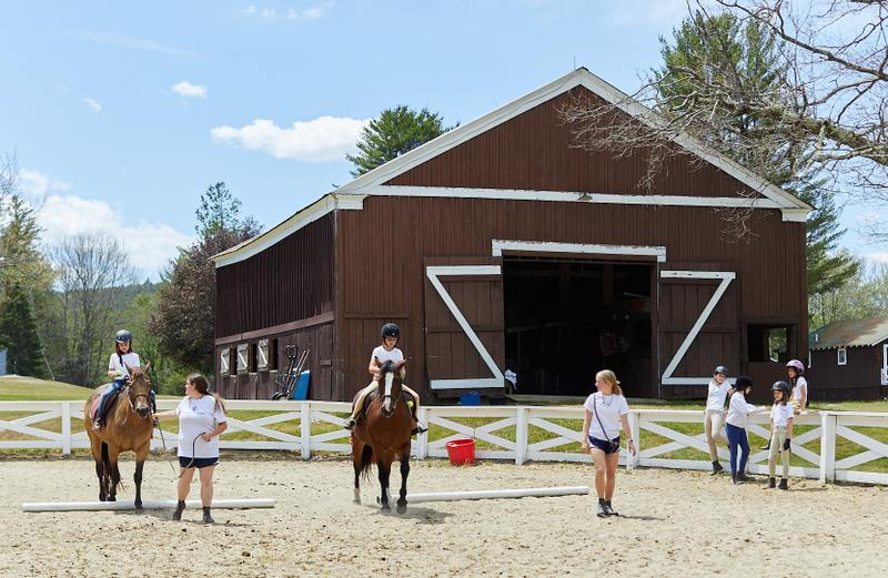 Horseback riding at Camp Tapawingo, Maine