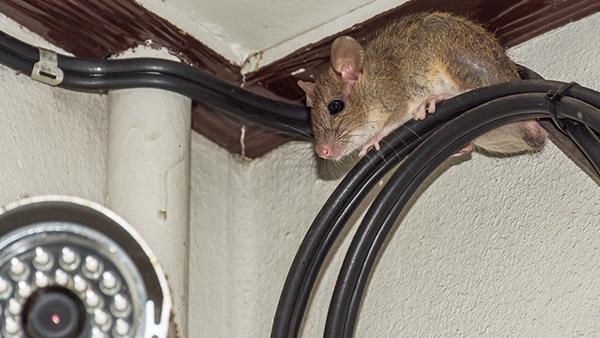 rat in corner of room