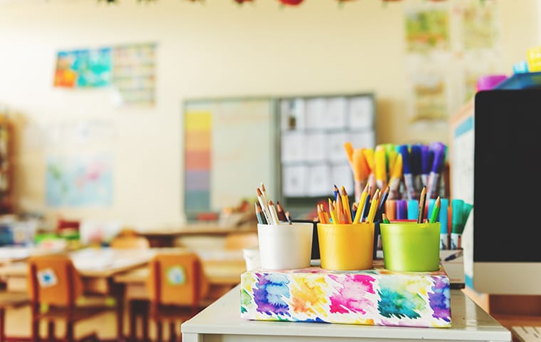 Trusted Pest Management For Childcare Centers And Schools interior view of an empty school classroom in memphis tennessee